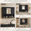 Armoire à pharmacie murale de 89 cm (35 po) avec miroir et tablettes de rangement, noire-1127821094