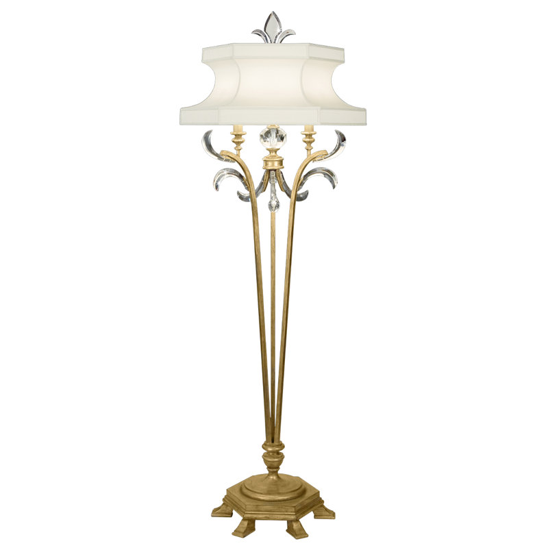 Beveled Arcs Floor Lamp, Gold, No