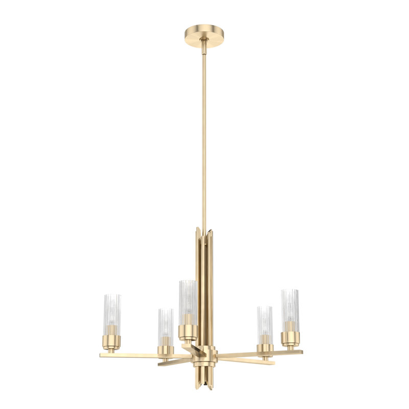 Plafonnier lustre 5 lumières Gatz, Altura doré