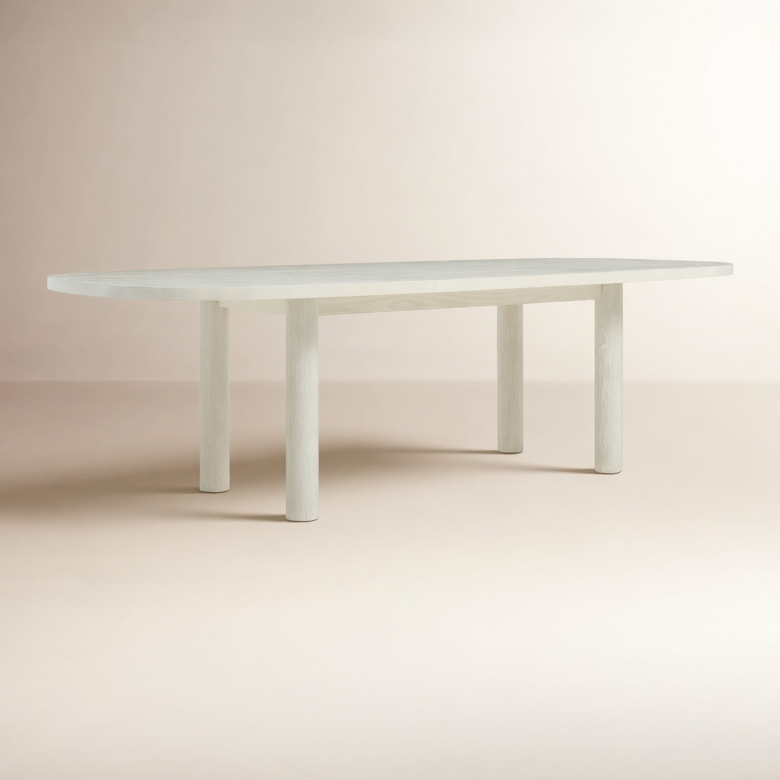 Good Times Oval Dining Table, Whitewashed Ash, 45" W x 100" L