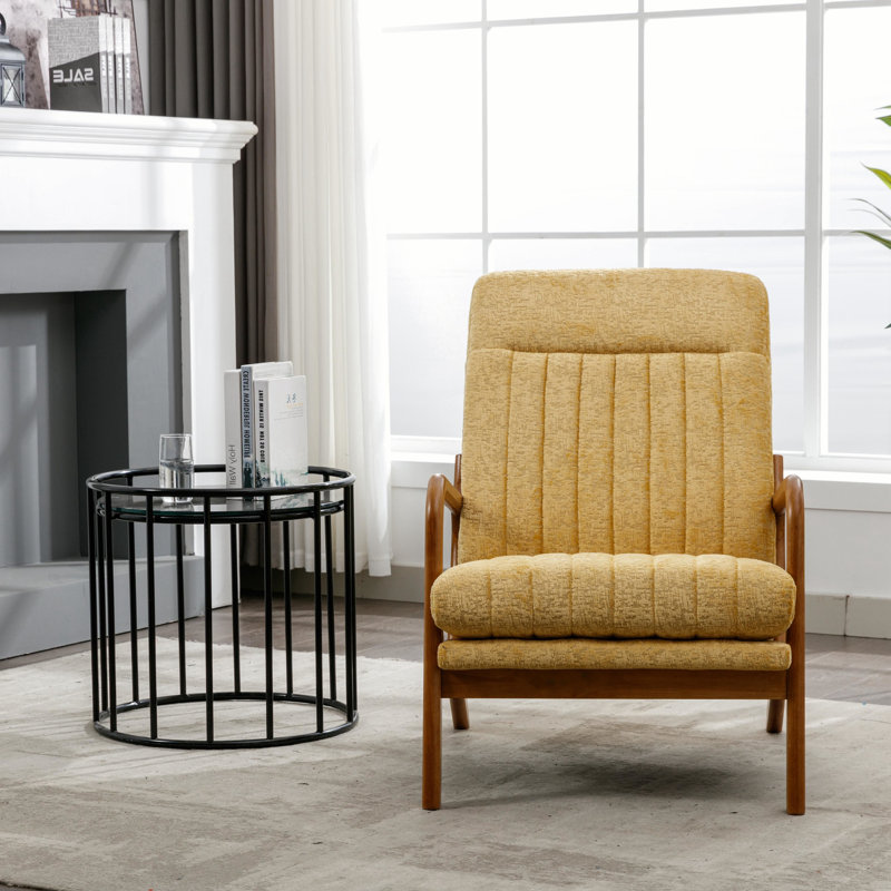 Fauteuil Alleghany, Velours jaune