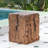 Amira Outdoor And Indoor Stump Shape MGO Side Table, Brown Finish