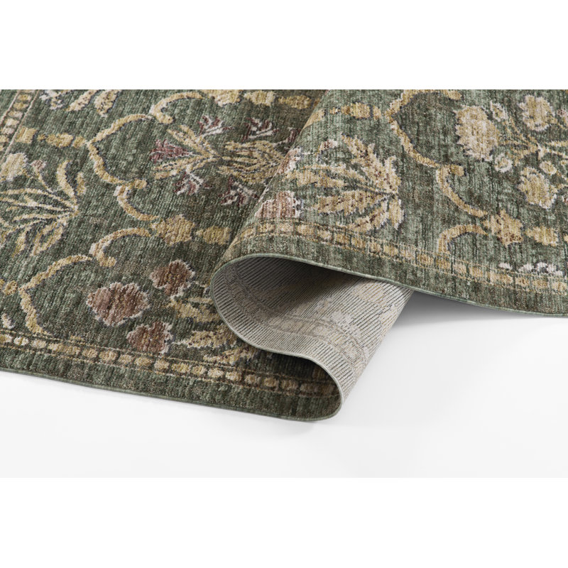Simmonsville Polyester Traditional Green Area Rug 7'10" X 10', 7'10" X 10'
