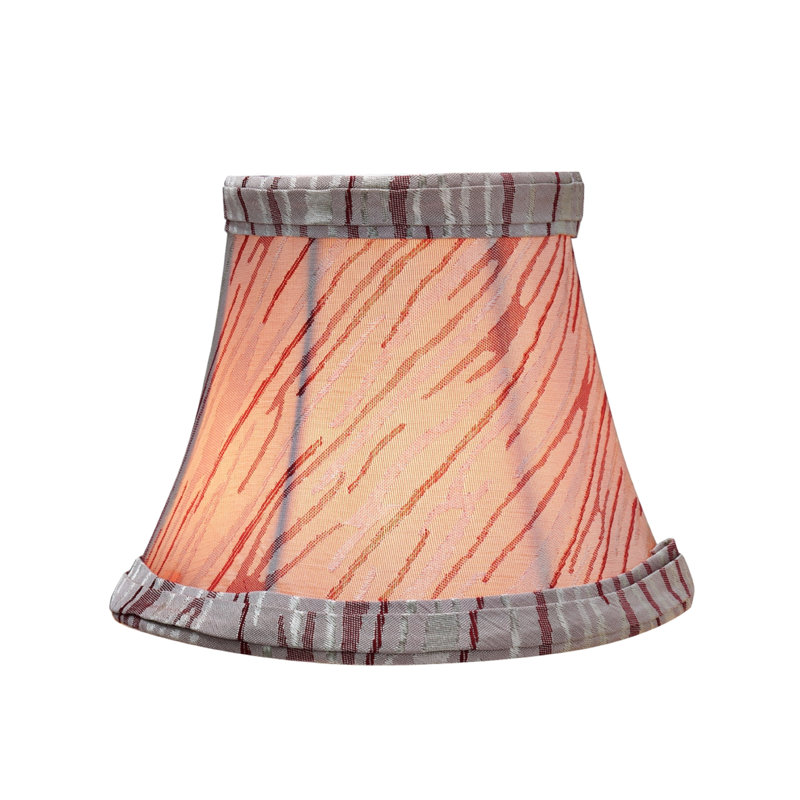Abat-jour de style candélabre en tissu texturé H 4 po en tissu blanc cassé/rouge
