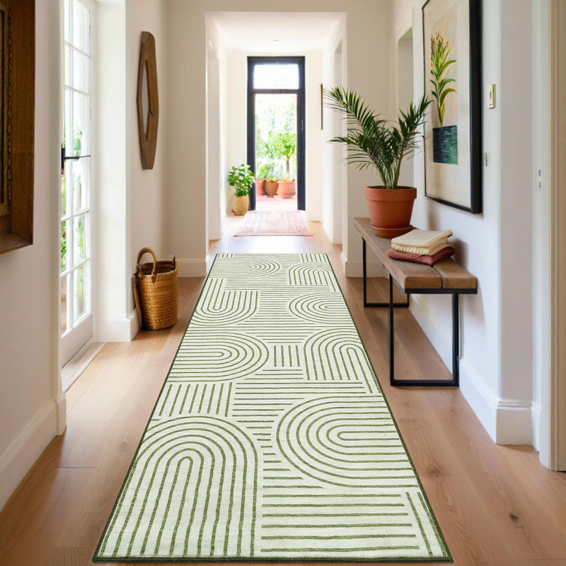 Tapis lavable à la machine Modern Rainbow, Tapis de couloir 2 pi x 6 pi