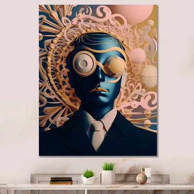 «Retrofuturistic Sci-Fi Portrait Man Of The Futur», reproduction sur toile