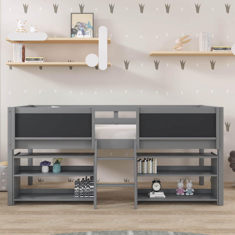 Lit simple mezzanine bas, Gris