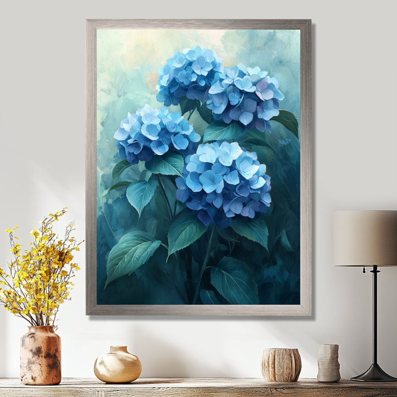 Howard - salon d'art mural floral, Reproduction encadrée d'une seule photo, Argent argent, H 40 po x l 30 po