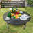 Outdoor Fire Pit Table With Grill & Side Shelf - 3-in-1 Fire Pit For W.armth, Bbq & Dining - Heavy-duty Metal Fire Pit For Patio, Backyard, Garden Gatherings