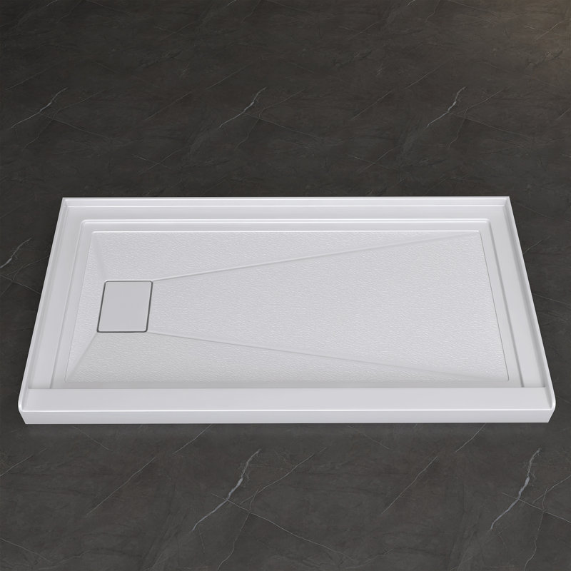 Base de douche rectangulaire en alcôve en acrylique 60 po x l 32 po x 60 po, Gauche