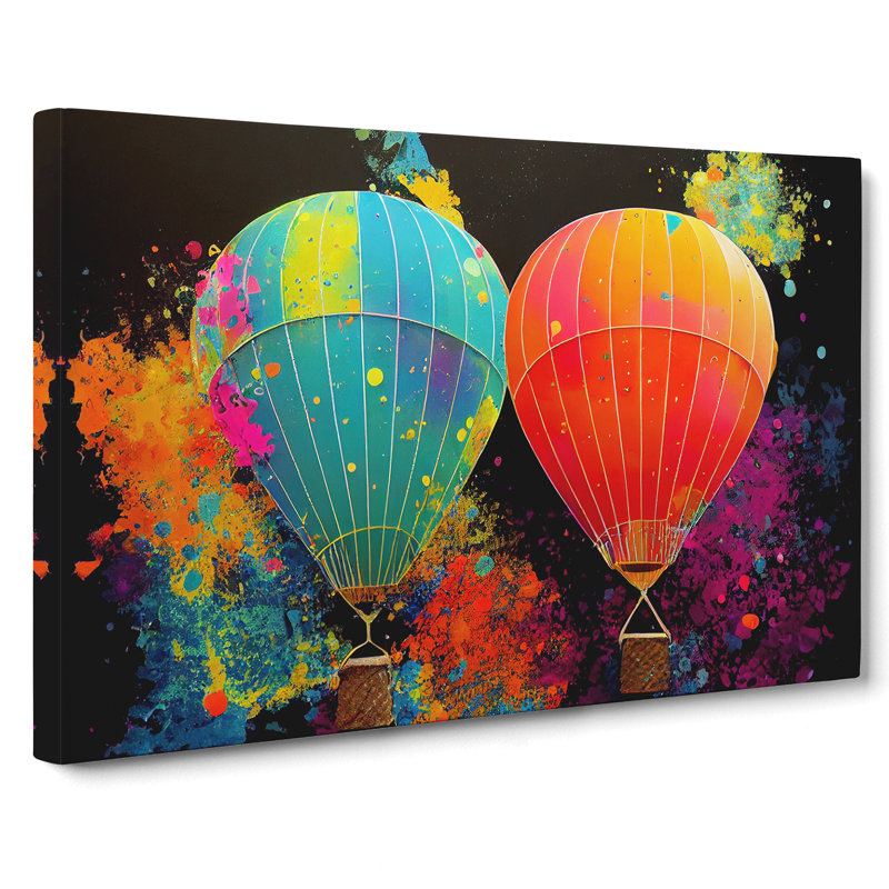 Hot Air Balloons Splashed Vol.1 Abstract - Wrapped Canvas, 35cm H x 50cm W x 3cm D