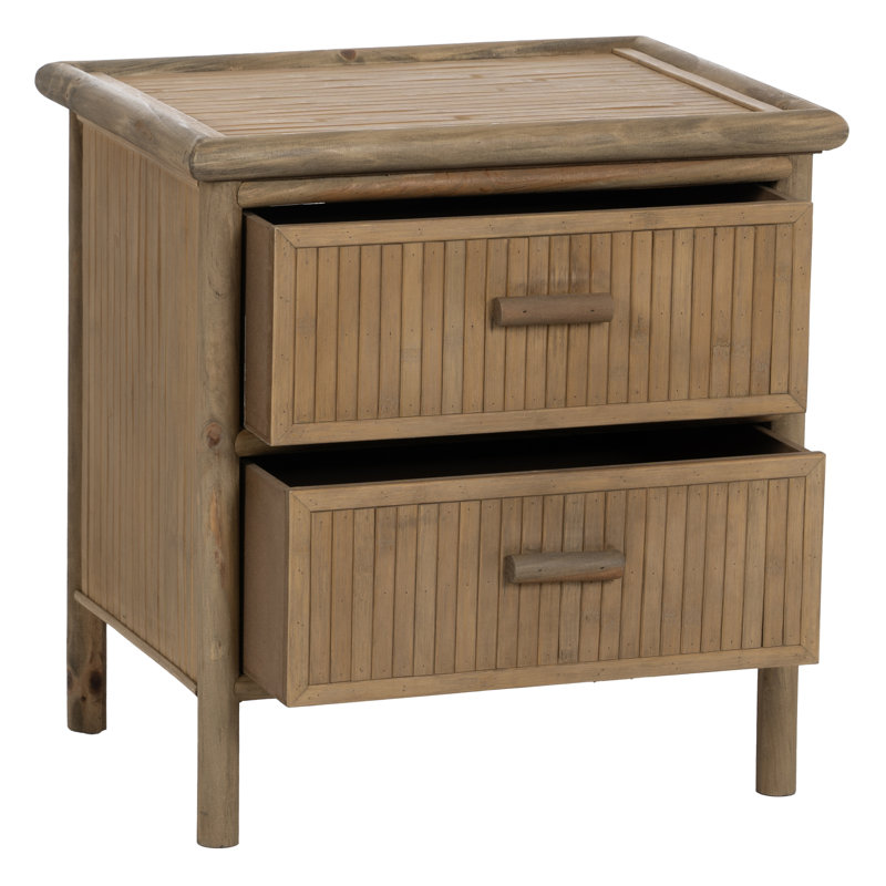 48cm W Bamboo / Rattan Bedside Table
