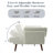 Upholstered Beige Corduroy Flared Arm Convertible Sofa Bed, Folding Futon Sleeper with Adjustable Backrest-111969793