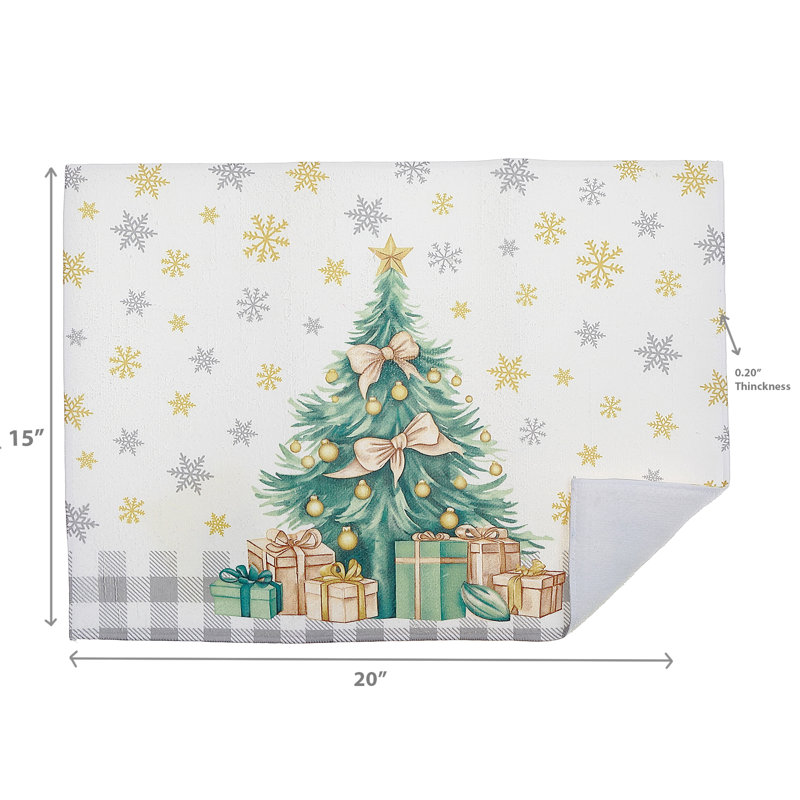 Tapis de séchage en microfibre (arbre de Noël) - ensemble de 2