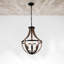 Luminaire suspendu 6 lumières grain de bois
