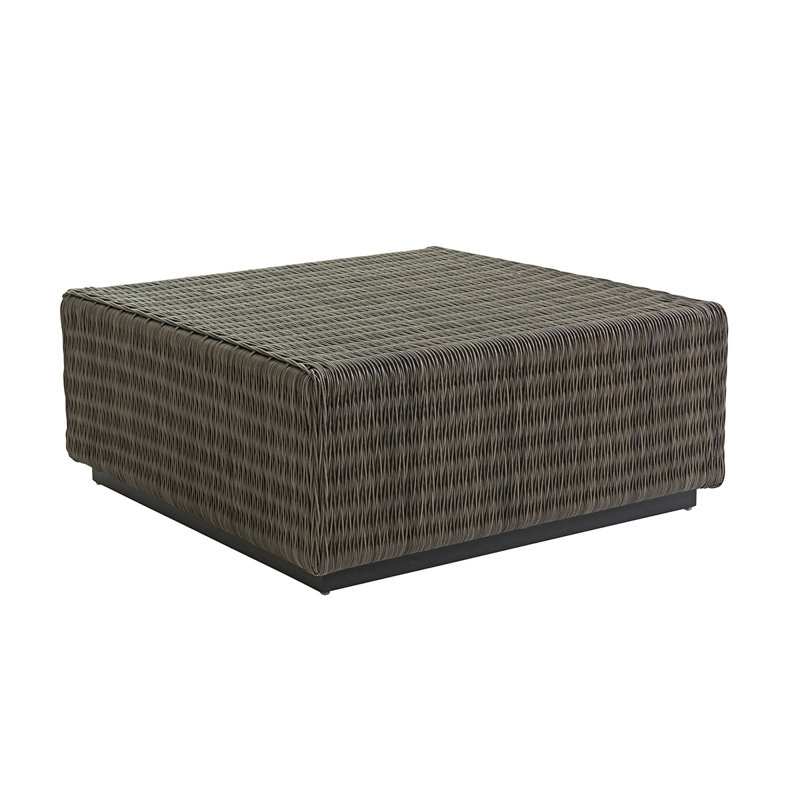 Cypress Point Ocean Terrace 40" Square Gray Woven Cocktail Table