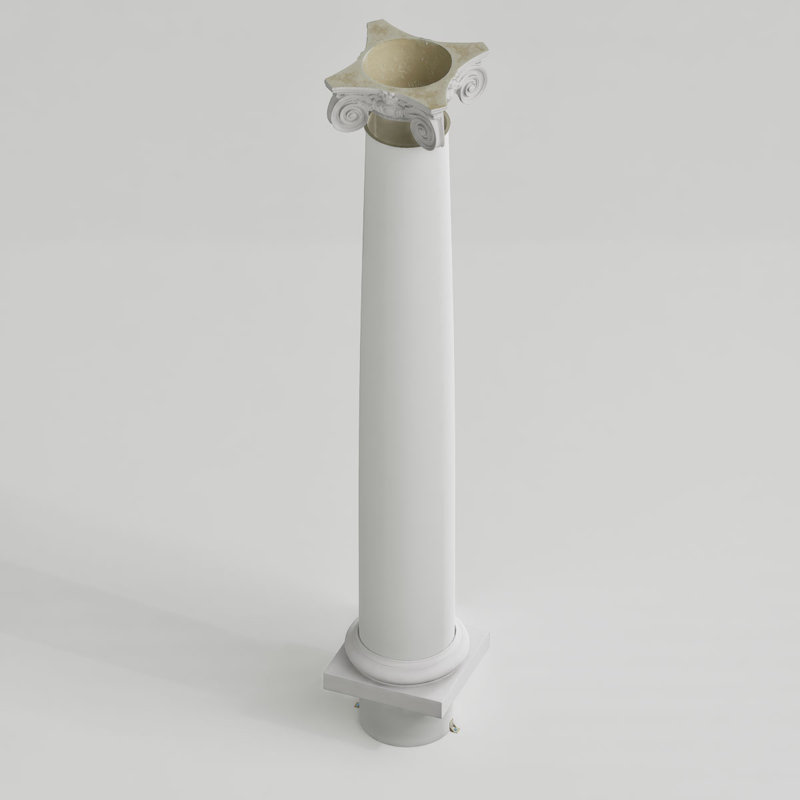Colonne ronde Endura-Stone, 10 po de diamètre x H 5 pi, Base toscane et Scamozzi Capital, Plan type A - non fendu / entier