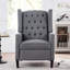 Fauteuil à oreilles inclinable confortable en tissu pour le salon avec garniture cloutée élégante