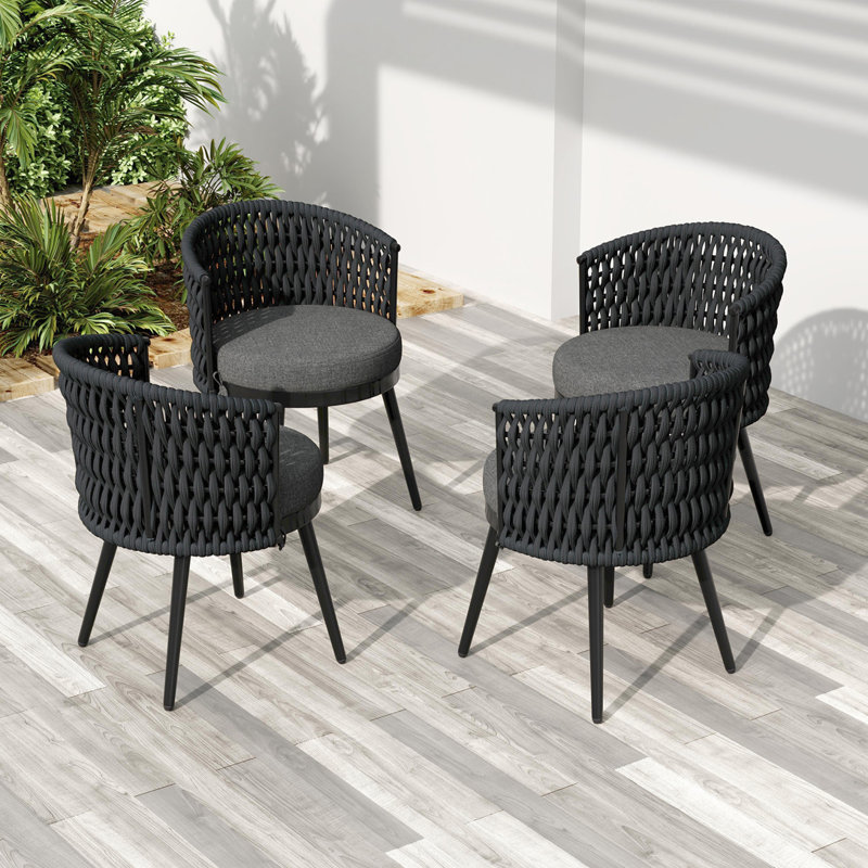 Outdoor Patio Dining Chair, Dark Gray