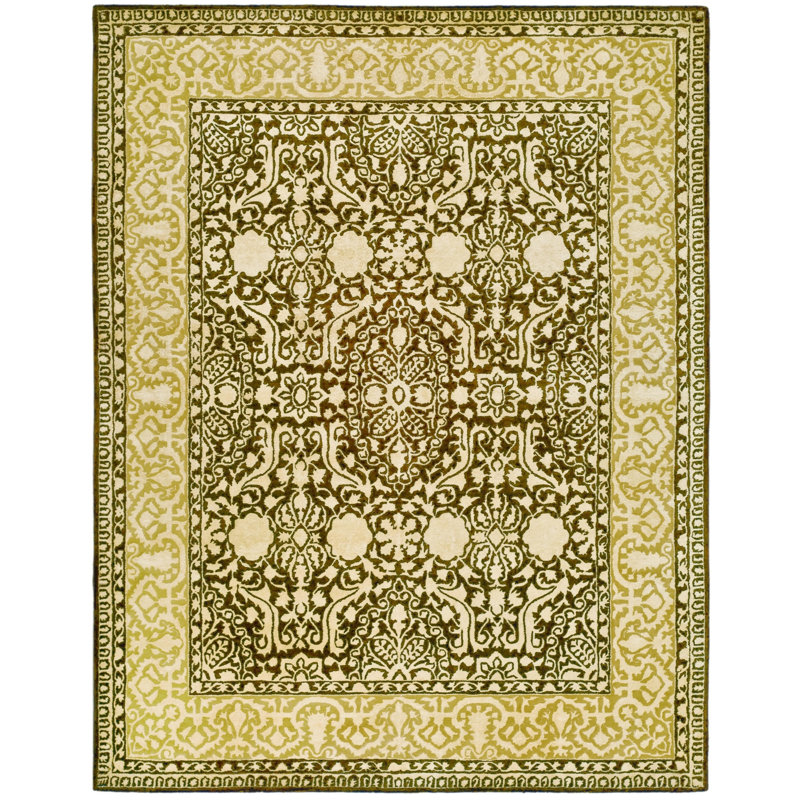 Braxtan Silk Road Hand Tufted New Zealand Wool Oriental Rug, Rectangle 5' x 8'