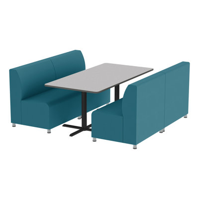 Pro Series Connect Booth with Cafe Table, 5-Piece Set - Gray/Graphite/Black