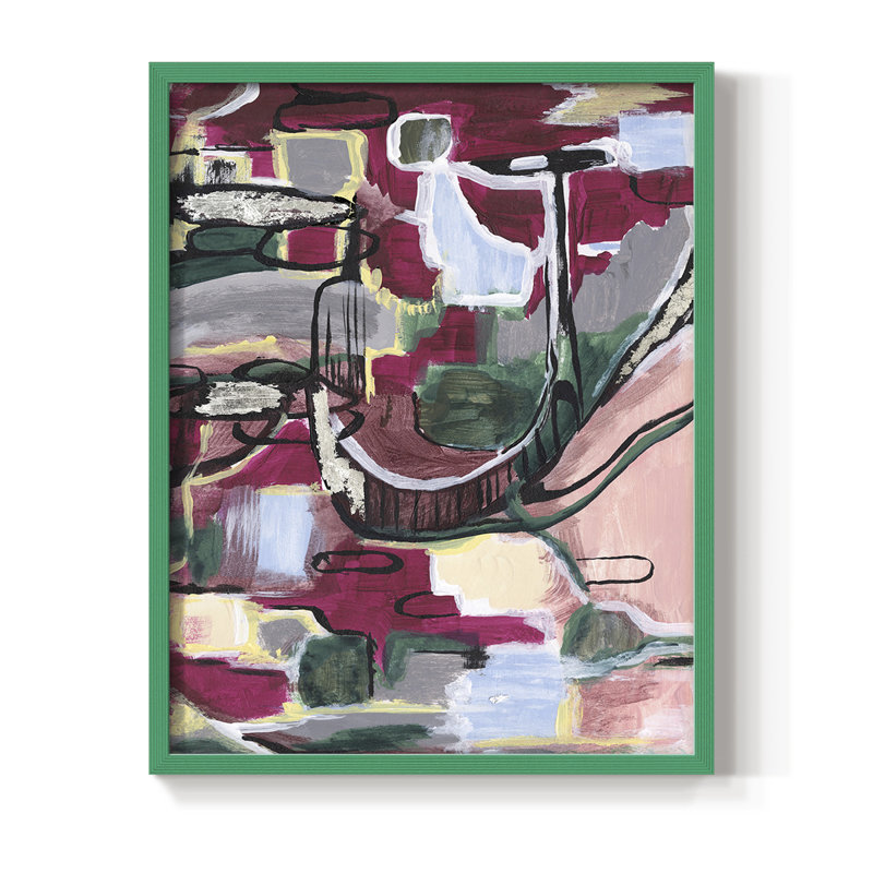 Reproduction encadrée de plusieurs longueurs d'ondes II - bois massif, H 11 po x l 9 po, Vert