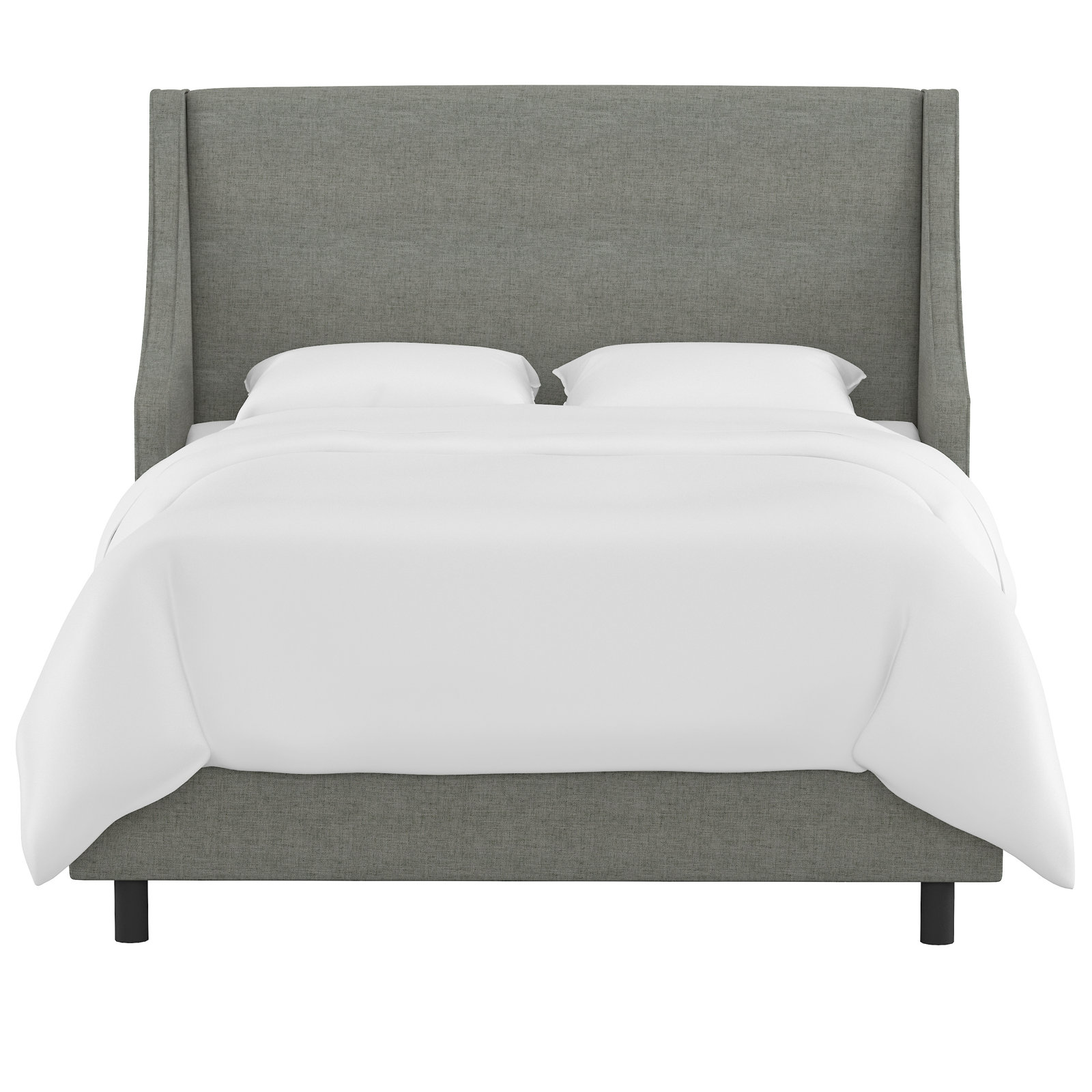 Bernadine Upholstered Wingback Bed, Queen, Zuma Charcoal Textured Linen