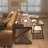 Tan Rectangular Solid Wood desk-109561856