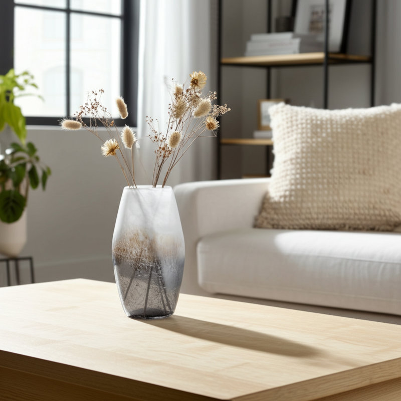 Modern Glass Vase Sleek Artistic Decorative Handcrafted Elegant Curved Accent Contemporary Centerpiece Unique Stylish Chic Display Versatile Sculptural Refined Minimalist Timeless Trendy Modern Decor