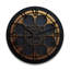 Très grande horloge murale moderne géométrique en bois - géométrie sacrée bleue et or I-1576756801