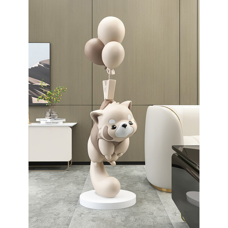 Sculpture luxueuse en fibre de verre Panda, Café