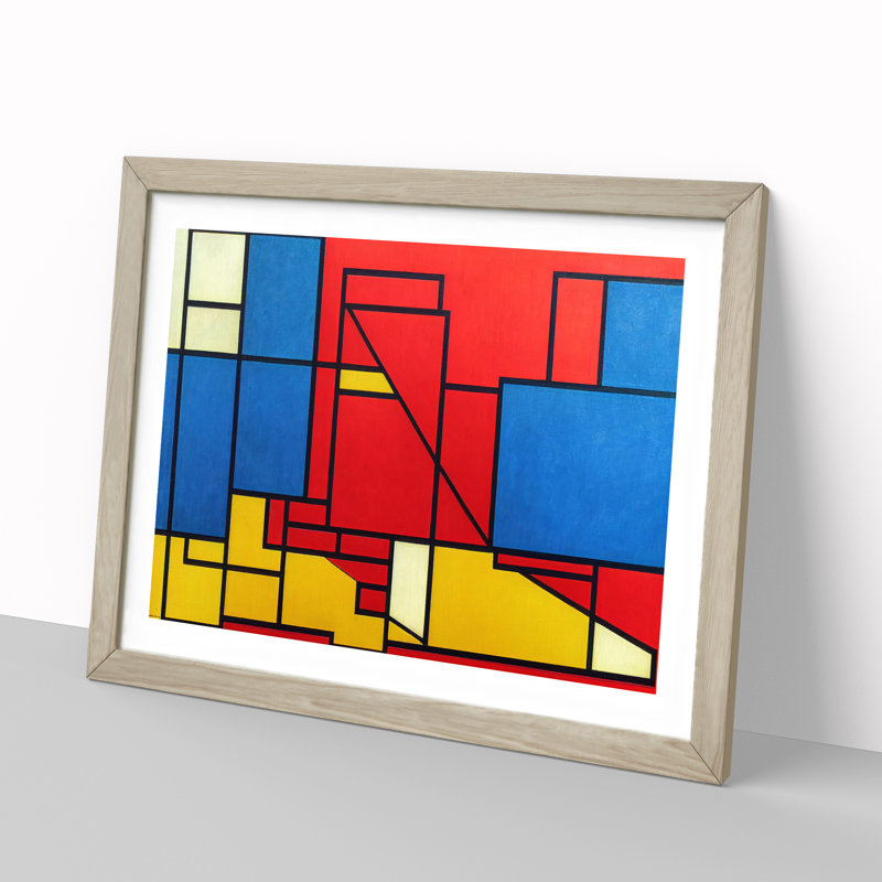 Cubism Abstract Vol.1 - Framed Print, 46cm H x 64cm W x 2cm D, Oak