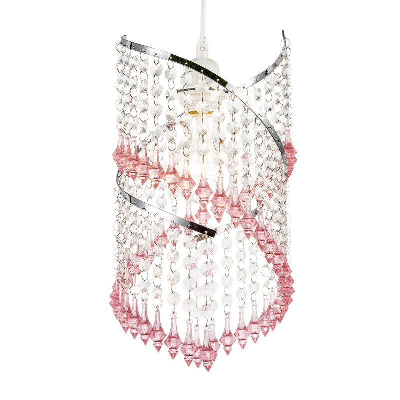 40cm H Acrylic Round Lamp Shade ( Slip-On ), Pink