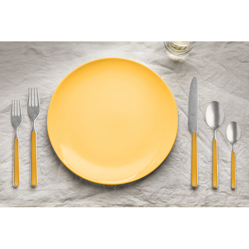 Fantasia Pewter Flatware Set - Mustard, Mustard