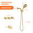 Wall Mount Tub Shower System 3 Handle Shower Faucet Set 10 Spray Brass Shower Trim Kit With Rough-In Valve-113669617