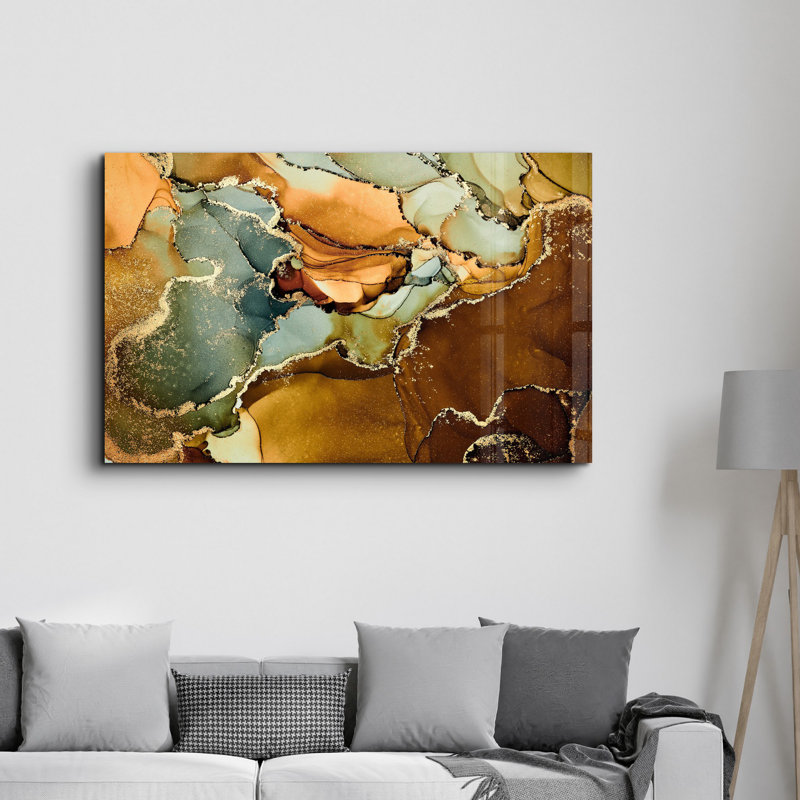 Peinture murale élégante en verre trempé 18,1 po x 28,3 po | 100% verre trempé, épaisseur: 0,16 pouce | Imprimé UV pour des couleurs éclatantes et une durabilité | Parfait pour la décoration intérieure et l'esthétique moderne