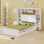 Lit en bois avec armoire tout-en-un, tablette et prises, lit gigogne-1005271623-1005271617