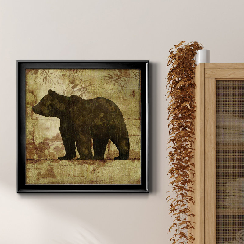 Country Bear - Reproduction d'art graphique sur toile encadrée, Noir, H 34,5 po x l 34,5 po x P 1,5 po