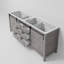 Meuble-lavabo double l 84 po x P 22 po Marsyas-670692959