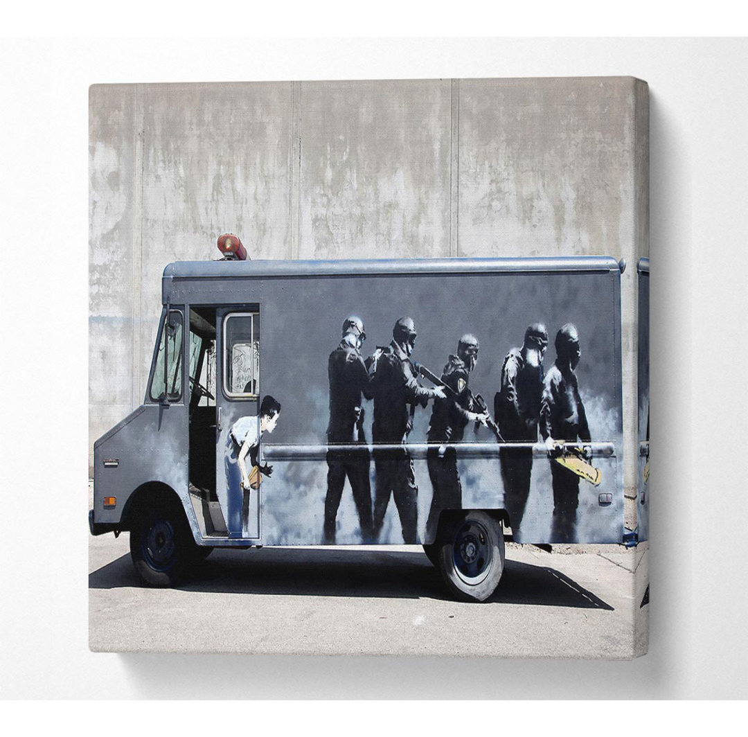 Spreckels Banksy Swat Truck - Leinwanddrucke auf Wrapped Canvas