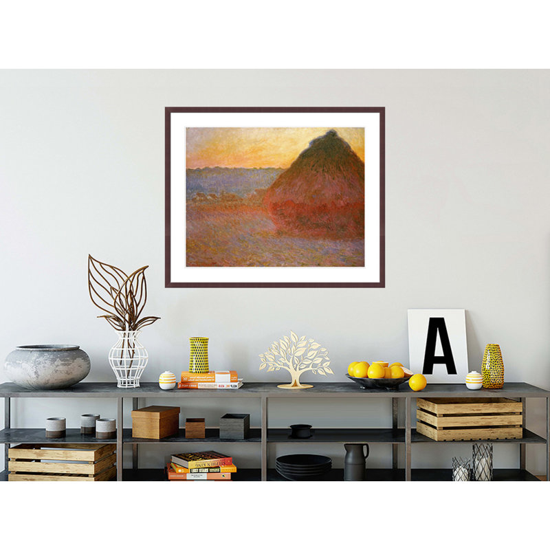 «Haystacks Impressions» par Claude Monet, impression giclée sur cadre, H 33,5 po x l 40,83 po