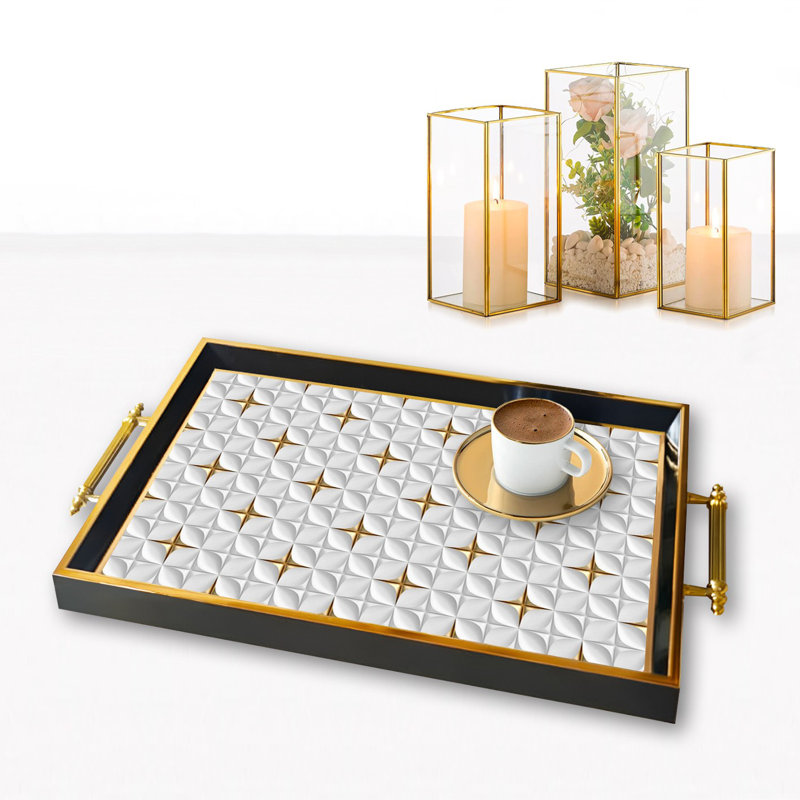 Elegant Glass Tray, 19.7 x 11.4 x 1.4 inches | 100% Durable Glass Construction | Easy to Clean with Damp Cloth | Ideal for Serving, Decorative Display, and Organizing | Stylish Addition to Home Décor