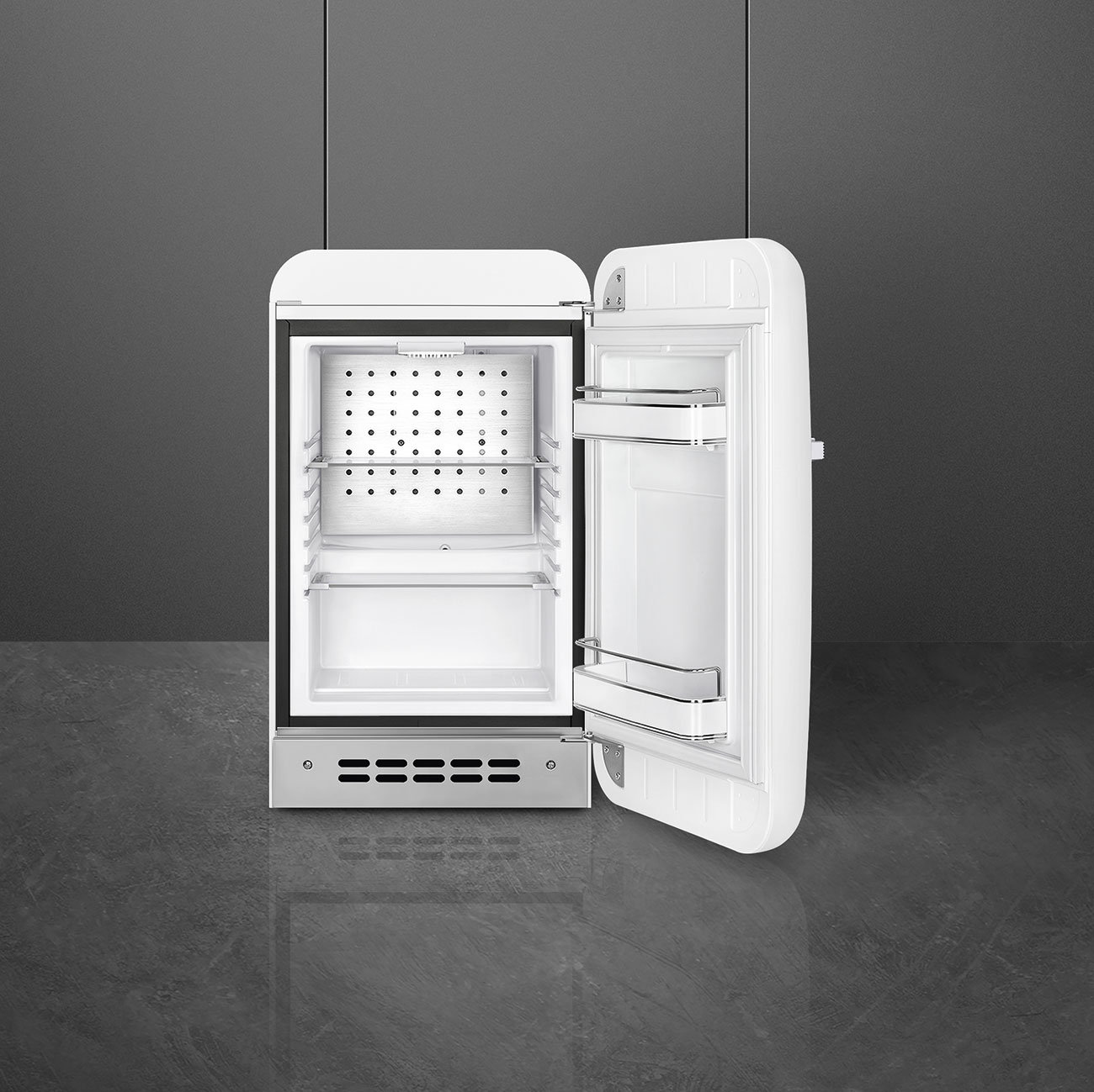SMEG 50s Style Freestanding Mini Fridge, Right, White