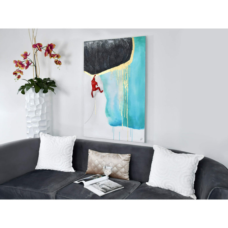 Climbing On Turquoise - No Frame Painting on Canvas