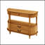 Console rétro en bois courbé avec 3 tiroirs et tablette de rangement, parfaite pour le salon et le couloir