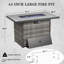 Alturas 44" Propane Gas Outdoor Fire Table with Glass Wind Guard-1896711912
