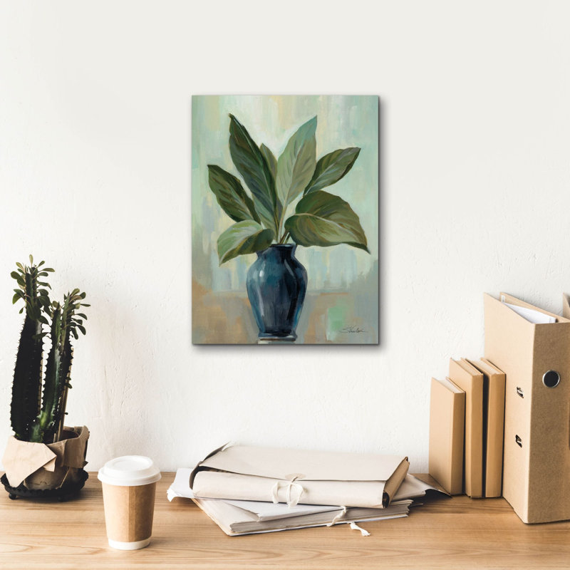 «Mint And Blue Still Life» par Silvia Vassileva, art mural sur toile, H 16 po x l 12 po