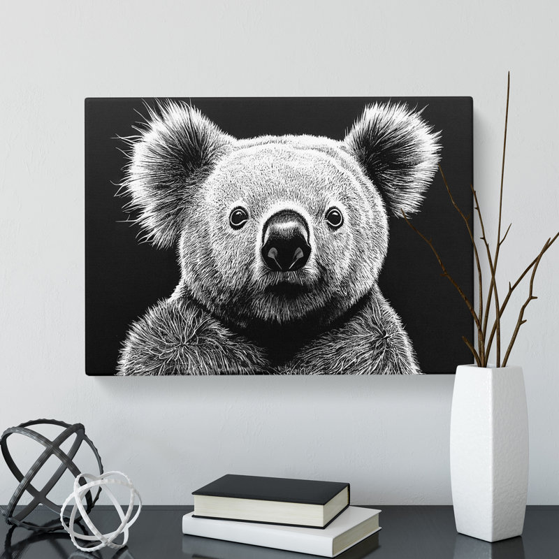 Monochrome Koala Bear Vol.4 - Wrapped Canvas