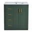 Ensemble de meuble-lavabo 30 po avec lavabo en céramique, armoire de rangement en bois massif, ensemble de meuble-lavabo autoportant avec 3 tiroirs et portes à fermeture douce-91366040-91366041
