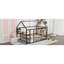 Structure de lit pleine grandeur en métal avec bureau, tablettes, prises de courant et ports USB-165159241